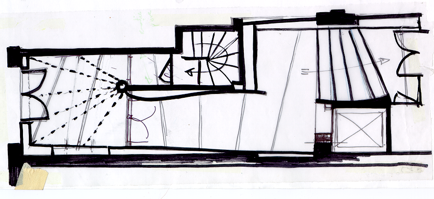hall immeuble croquis architecture interieure